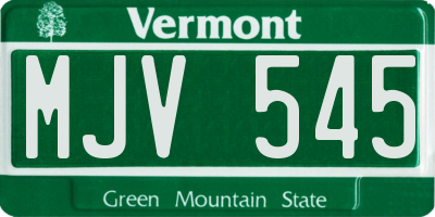VT license plate MJV545