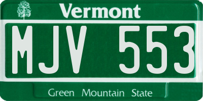 VT license plate MJV553