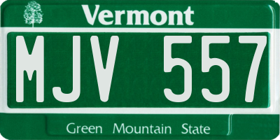 VT license plate MJV557