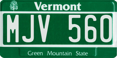 VT license plate MJV560