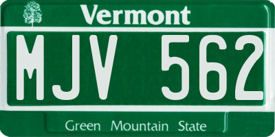 VT license plate MJV562
