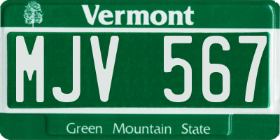 VT license plate MJV567