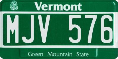 VT license plate MJV576