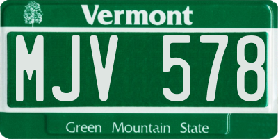 VT license plate MJV578