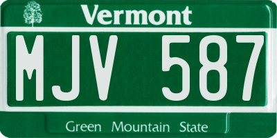VT license plate MJV587