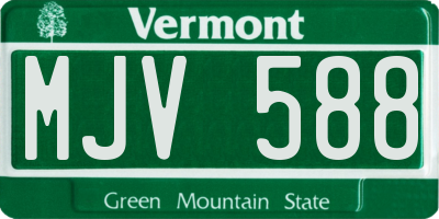 VT license plate MJV588