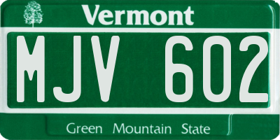 VT license plate MJV602