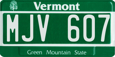 VT license plate MJV607