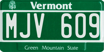 VT license plate MJV609