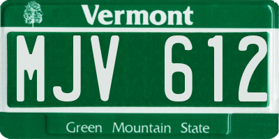 VT license plate MJV612