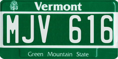 VT license plate MJV616