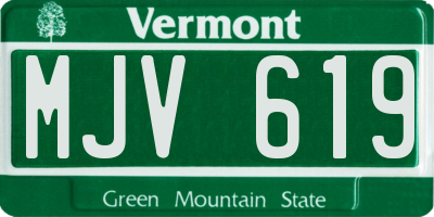 VT license plate MJV619