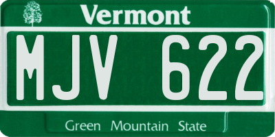 VT license plate MJV622