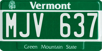 VT license plate MJV637