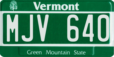 VT license plate MJV640
