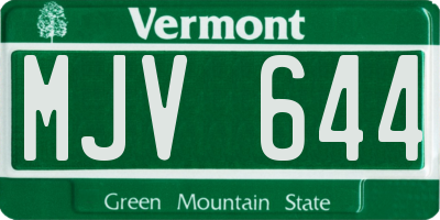 VT license plate MJV644