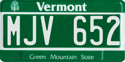 VT license plate MJV652