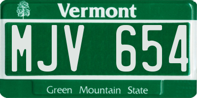 VT license plate MJV654