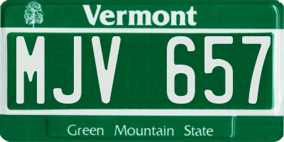 VT license plate MJV657