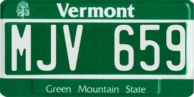 VT license plate MJV659