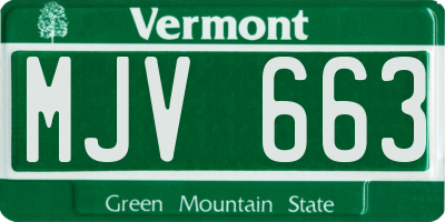 VT license plate MJV663