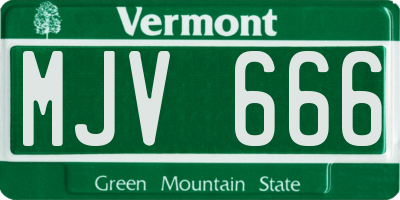 VT license plate MJV666