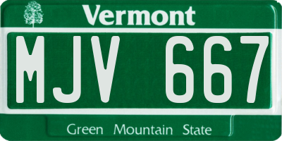 VT license plate MJV667