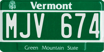 VT license plate MJV674