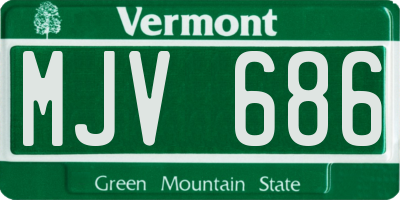 VT license plate MJV686