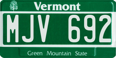 VT license plate MJV692