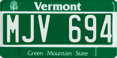 VT license plate MJV694
