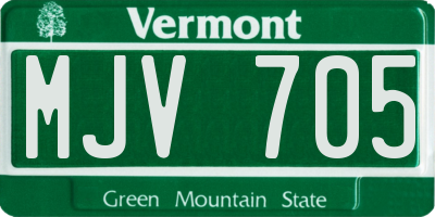 VT license plate MJV705