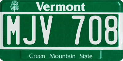 VT license plate MJV708
