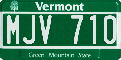 VT license plate MJV710