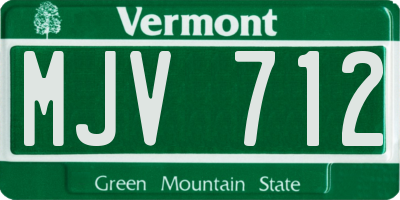 VT license plate MJV712