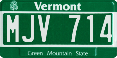 VT license plate MJV714