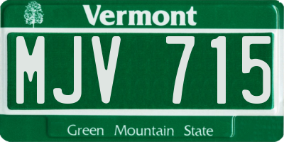 VT license plate MJV715