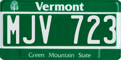 VT license plate MJV723