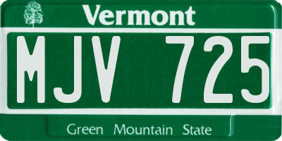VT license plate MJV725