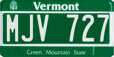 VT license plate MJV727
