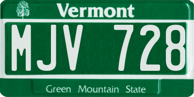 VT license plate MJV728