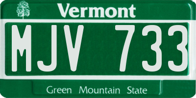 VT license plate MJV733