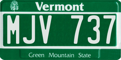 VT license plate MJV737