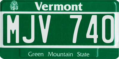 VT license plate MJV740