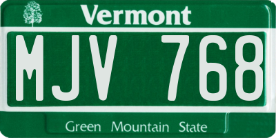 VT license plate MJV768