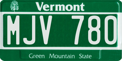 VT license plate MJV780