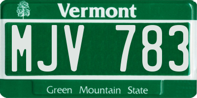 VT license plate MJV783