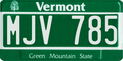 VT license plate MJV785