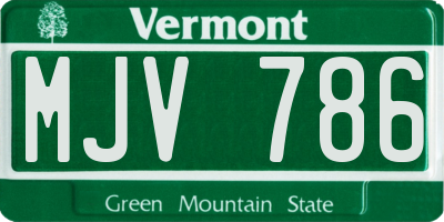 VT license plate MJV786