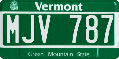 VT license plate MJV787